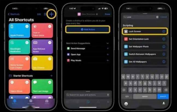 天台苹果14锁屏维修店分享iPhone14升级iOS16.4后如何创建锁屏快捷方式 